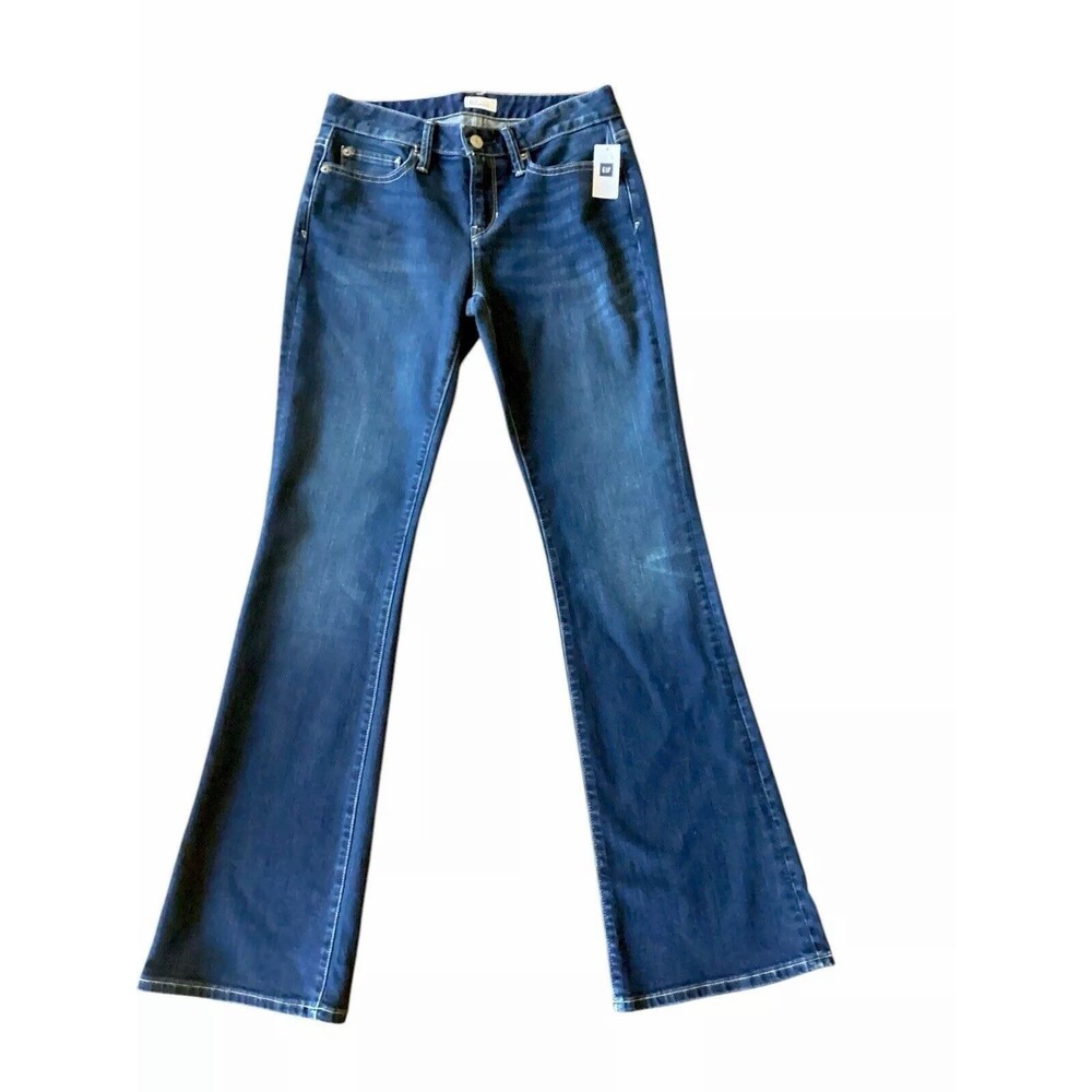 GAP 1969 LONG & LEAN MID RISE FLARE BOOTCUT JEANS DARK INDIGO WOMEN’S SZ 25R NWT